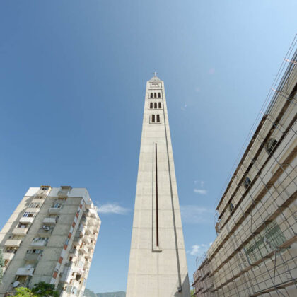 High tower of Mostar church